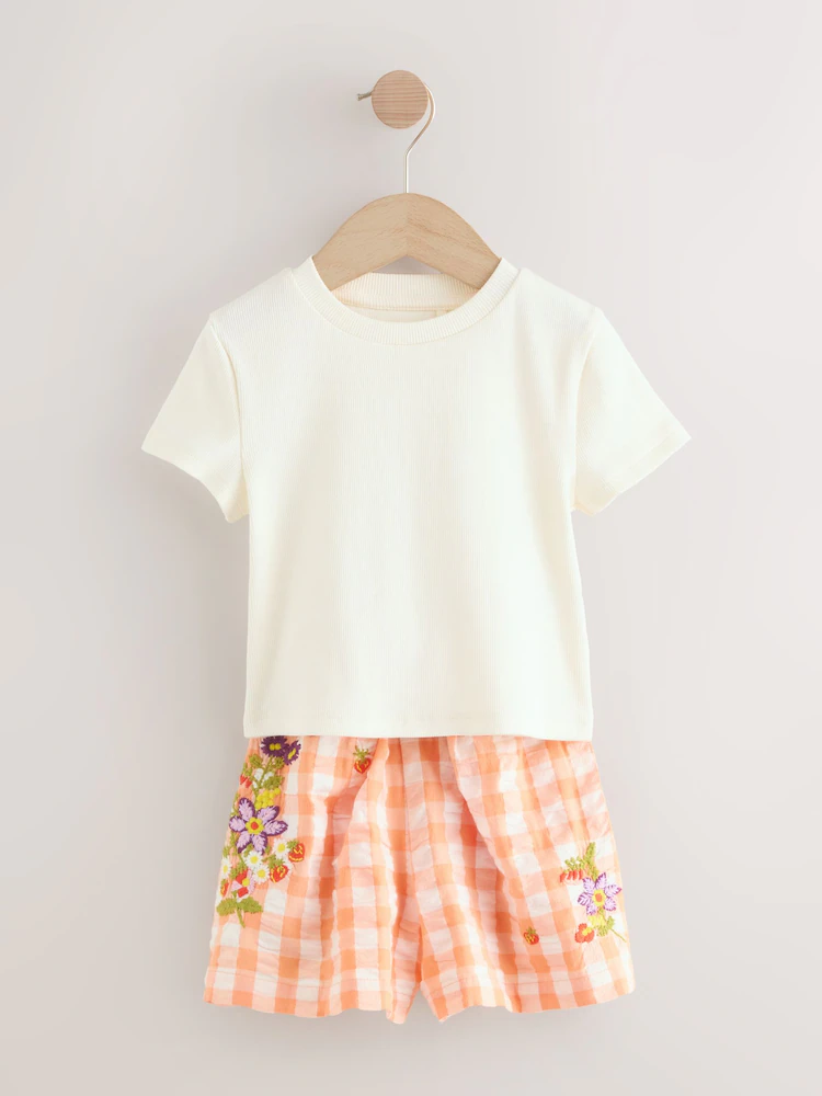 Next Green/Orange Short Pyjamas 2 Pack AC2-720 - Image 6