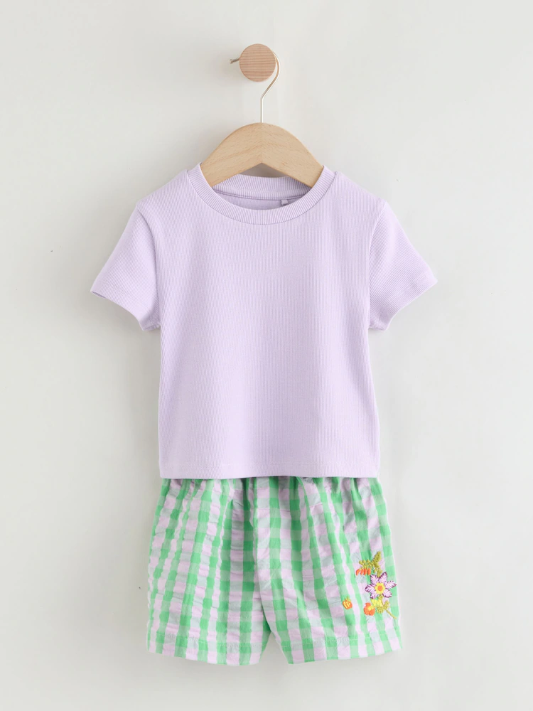 Next Green/Orange Short Pyjamas 2 Pack AC2-720 - Image 5